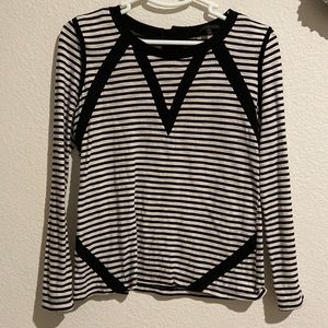 Lucca couture navy blue And white strips asymmetric size S